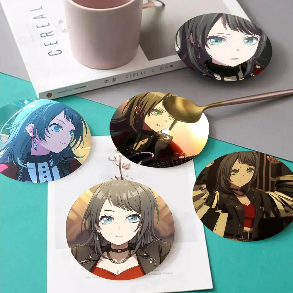 1pc Umiri Yahata BanG Dream! Ave Mujica Wooden Coaster Colour Printing Cup Mat Home Desk Decoration Gifts