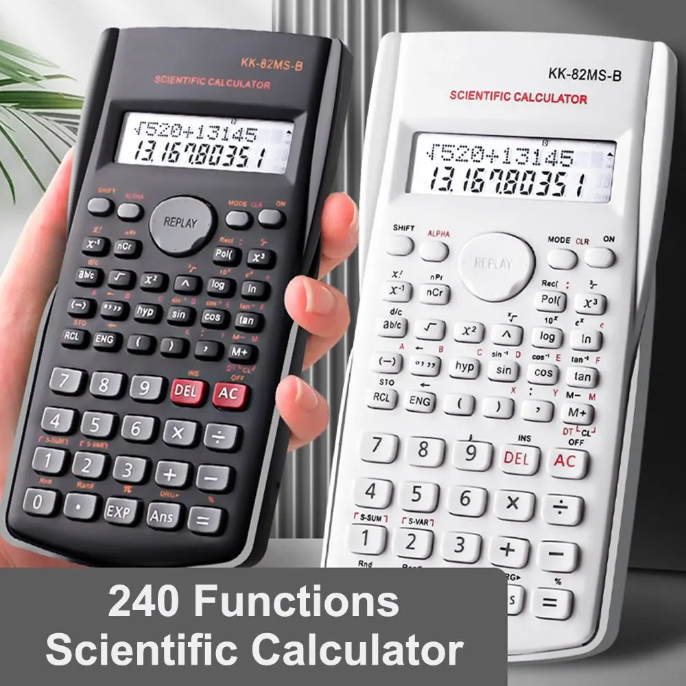 240 Functions Engineering Scientific Calculator 2-Line Multifunction Function Calculator Standard School Office Supplies