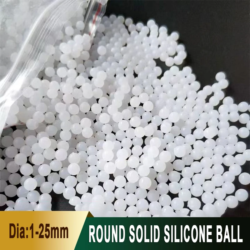 1-500Pcs Round Solid Silicone Balls Elastic Industrial Vibrating Screen Balls Diameter 1/2/2.5/3/3.5/4/4.5/5/5.5/6/6.5-25mm
