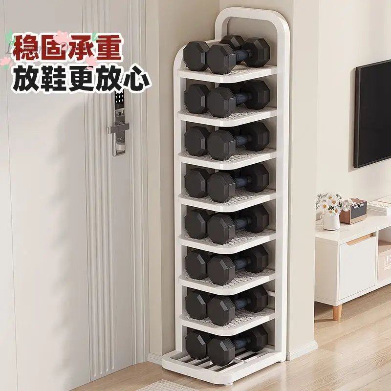 Multi-layer shoe rack small and narrow household door space-saving storage artifact foldable wrought iron carbon steel durable
