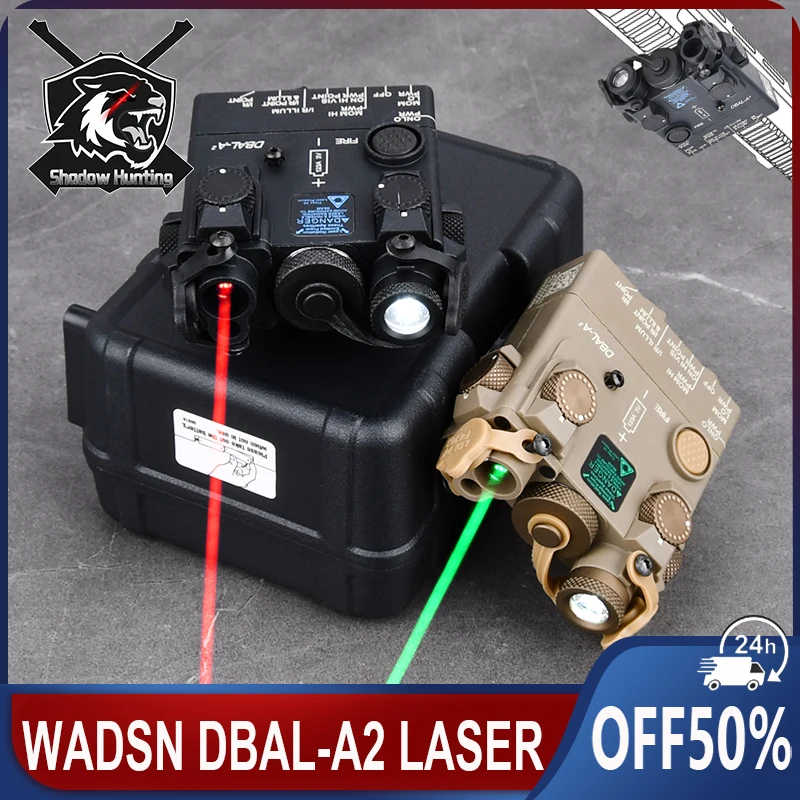 

WADSN DBAL-A2 Laser Pointer Red Green Blue Dot Aiming Laser Sight LED Light Airsoft DBAL Hunting Weapon Scout Lamp Fit 20mm Rail