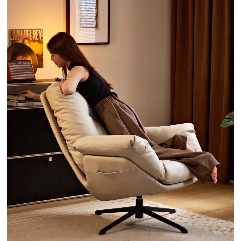 Divano monoposto per la casa, riposo per ufficio, soggiorno, balcone, girevole, per il tempo libero, comoda sedia tigre pigra, lusso leggero italiano