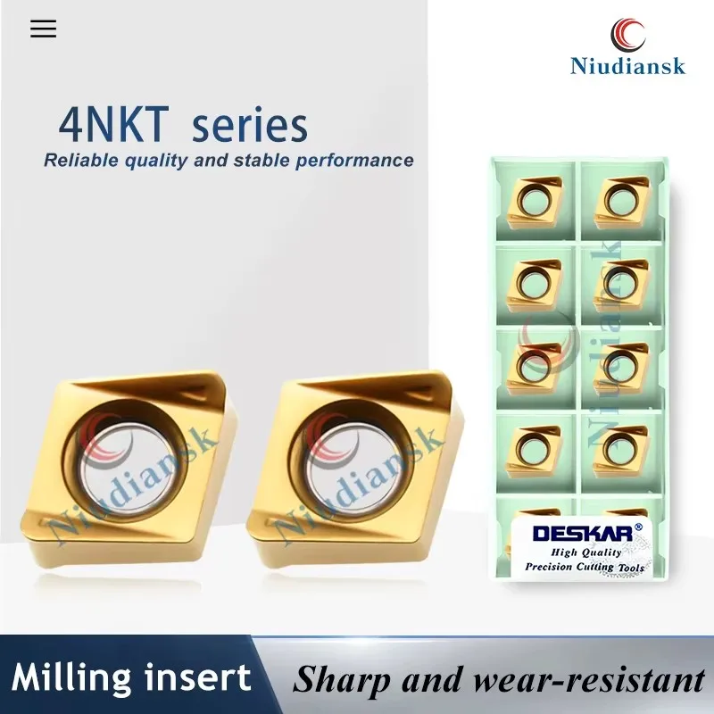 

4NKT060308R-ML Fast Forward Numerical Control Blade Double Sided Milling Insert TE90 Right Angle Stainless Steel Milling Cutter