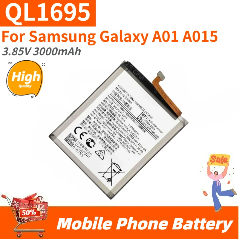 

Аккумулятор для телефона QL1695 3,85 В 3000 мАч для Samsung Galaxy A01 A015, новый высококачественный сменный аккумулятор
