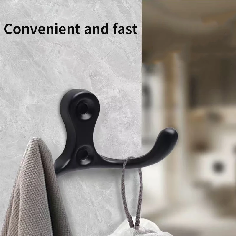 4pcs Clothes Hooks, Hanging Clothes Hats, Wardrobe Hooks, Wall Hanging Hooks Behind Doors image 3
