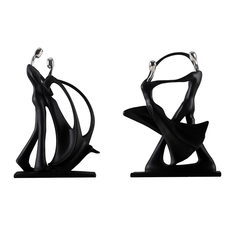 Romantic Couple Danceing Figurines Modern Art Abstract Dancers Sculpture Desktop Ballroom Dancers Lovers Ornament