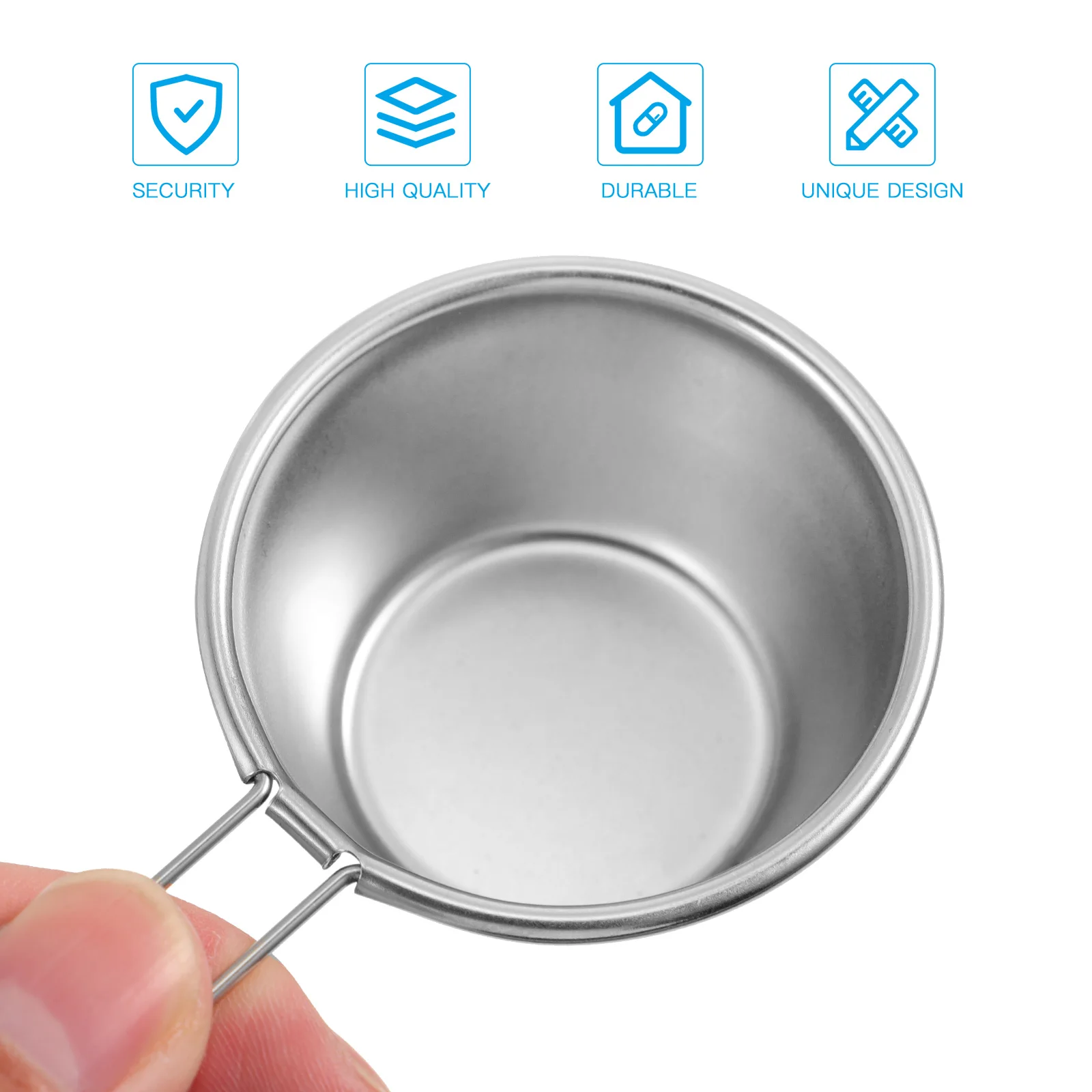 

6 Pcs Mini Wine Glass Handle Cup with Stainless Steel Portable Picnic Cups Tumblers