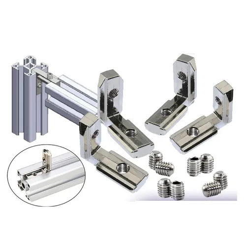 Imagen 2 del producto Soporte de junta de esquina Interior en forma de L, perfil de aluminio con tornillos para, estándar de la UE, plata, serie T, 20 piezas, 2020, 3030, 4040