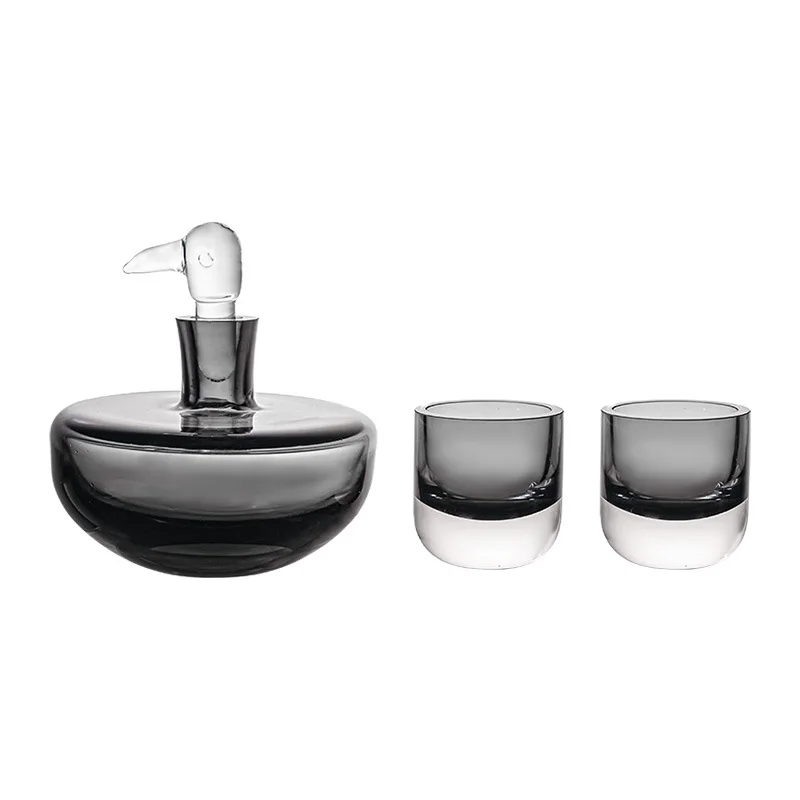 

Personalized retro bird head wine jug decanter cold wine glass high-end art set, handmade crystal glass