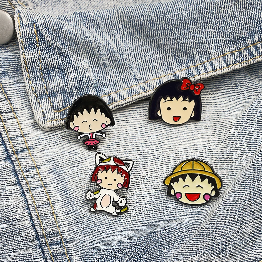 

Japanese Cherry Meatball Cartoon Brooch Student Girl Metal Badge Clothing Bag Chest Badge Accessory Y2k Fashion Toys Anime