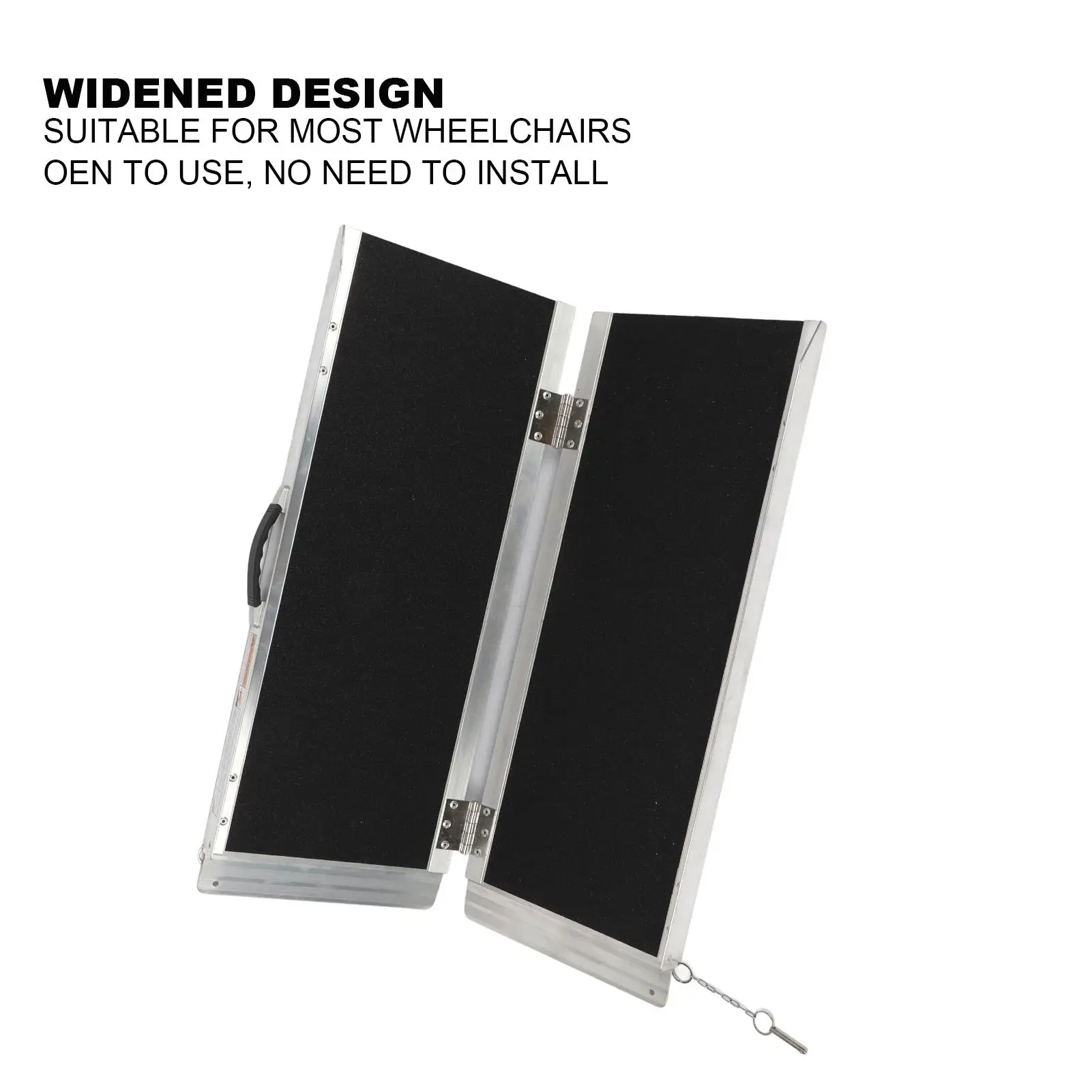 Портативная алюминиевая рампа для инвалидной коляски с нескользящей поверхностью и складной ручкой для легкой транспортировки