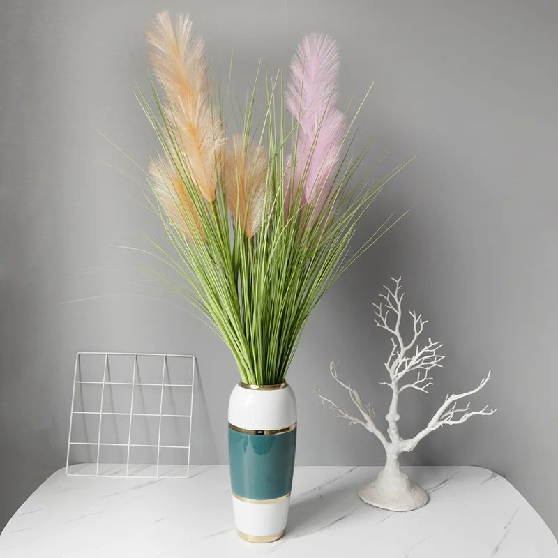 102CM 5 Head Artificial Reed Large Branch Reed Dog Tail Grass Artificial Plant Hotel Restaurant Window Decoration