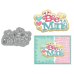MangoCraft Bee Mine And Hearts Cutting Dies Valentine's DIY Scrapbooking Supplies Metal Dies Knife Mold For Cards Albums Decor