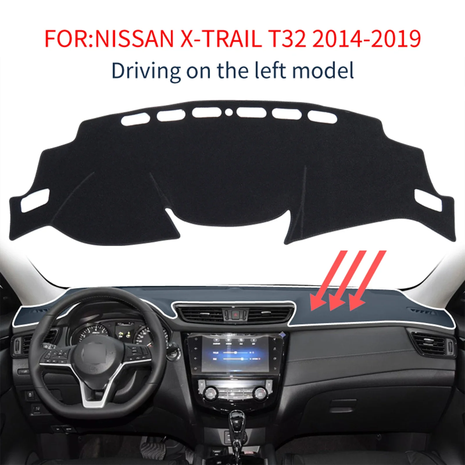 

For Nissan X-trail X trail T32 2014 2015 2016 2017 2018 2019 Car Dashboard Mat Sunshade Protective Carpet Dash Mat Dashmat