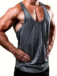 1 Piece Men's Versatile Spring/Summer Tank Top: Non-Sheer, Medium Stretch, Universal Fit for Sports & Casual