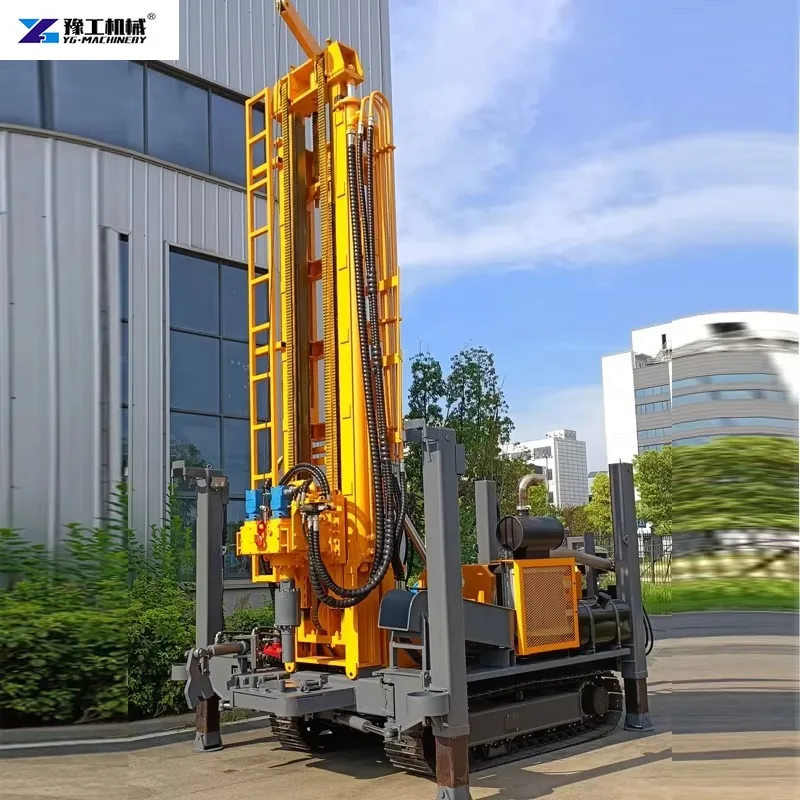 Hot-selling High-quality 500m Deep Crawler-type Low-noise Pneumatic Tracked Water Well Drilling Rig
