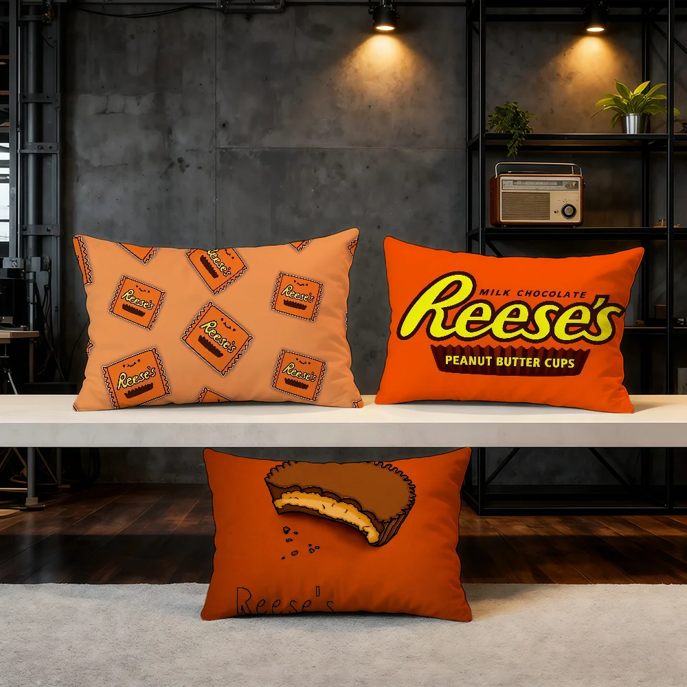 Funda de cojín Chocolate R-Reeses-ES, producto de éxito, hogar, sofá, sala de estar, funda de almohada decorativa suave de doble cara