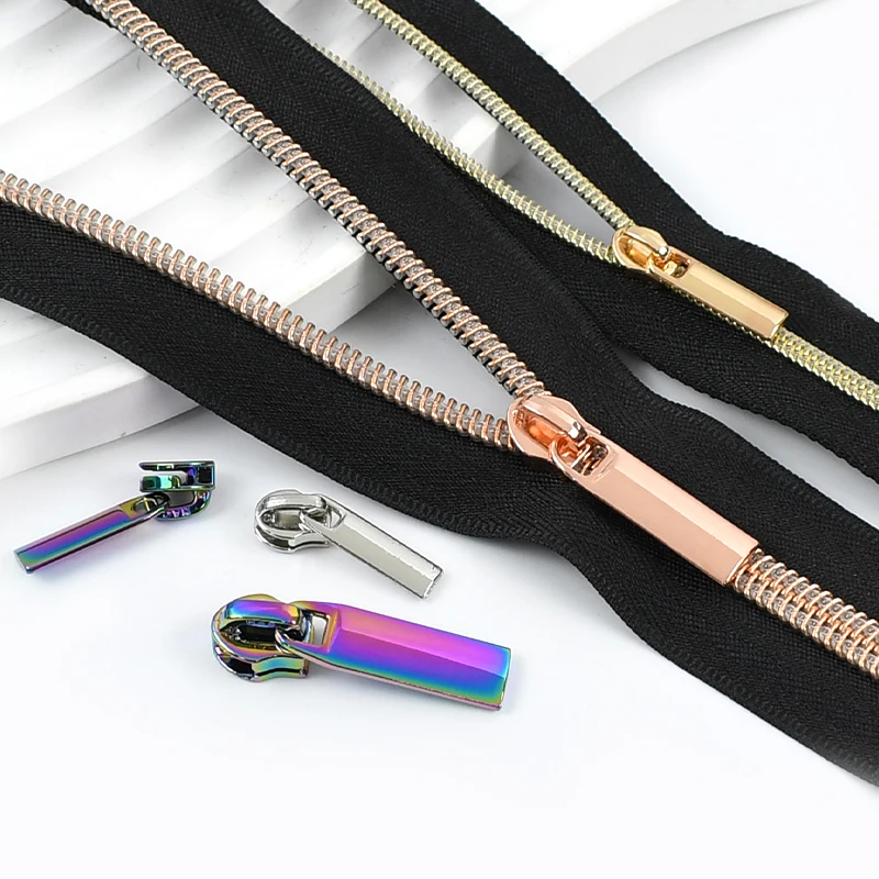 

2/5/10/20M Meetee 3# 5# Nylon Zipper Tape+Zip Puller Clothing Sewing Zippers Backpack Replace Zips Repair Kits DIY Accessories