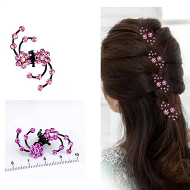 6PCS/1 Pack Wedding Bridal Hair Claws Women Mini Headwear Rhinestone Snowflake Hair Clips Flower Hair Pins Hair Accessories