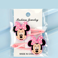 Disney Cartoon Girl's Headwear Cute Mickey Minnie Donald Duck Colorful Hair Clips for Baby Girl Fashion Hairpin Hair Accessories