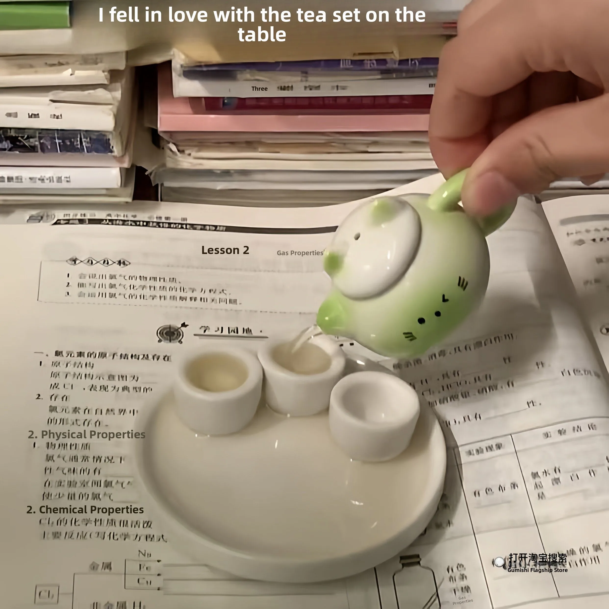 

Керамический чайный набор: креативная игрушка-антистресс для ролевых игр, чашка для питья воды, милые игрушки для детей для игр в одиночку дома