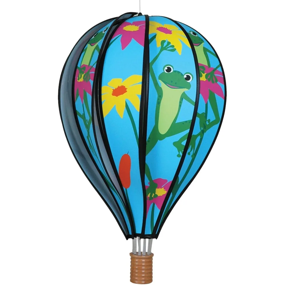 

Hot Air Balloon Wind Spinner with Frog Design Weather Resistant Outdoor Garden Decor for Patio Yard
