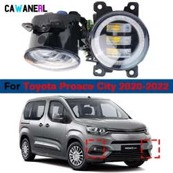 2 Pieces 30W LED Fog Light Angel Eye Daylight Adjustable Car Right + Left Fog Lamp DRL H11 For Toyota Proace City 2020 2021 2022