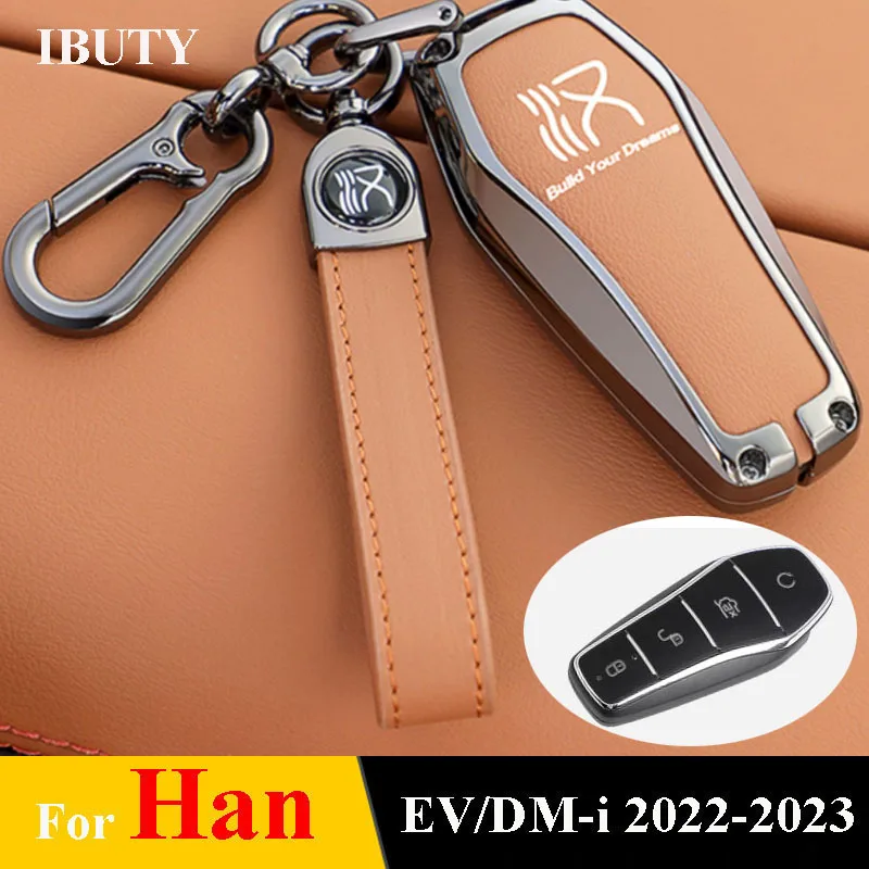 

Metal Car Key Case Shell For For BYD Han EV DM-i 2022 2023 Accessories Auto Key Protection Cover