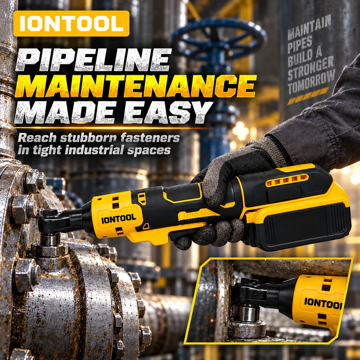IONTOOL Cordless Ratchet Wrench 135N For Tightening Valve Cover Bolts During Cylinder Head Repair On Older Sedan Engines
