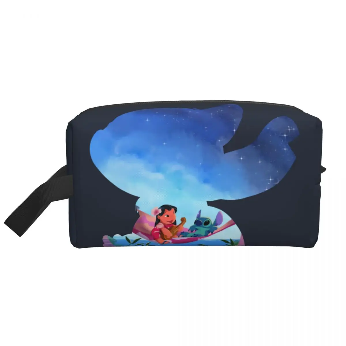 Custom Lilo And Stitch Ohnan Anime Film Travel Cosmetic Bag Women Toiletry Makeup Organizer Lady Beauty Storage Dopp Kit Case