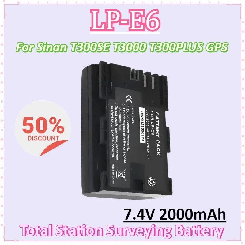 

LP-E6 7.4V 2000mAh Battery for Sinan T300SE T3000 T300PLUS GPS Total Station Surveying Instrument Rechargeable Batteries