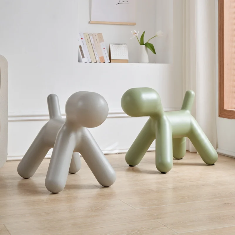 Silla nórdica de modelado de perros para niños, taburete pequeño sencillo para el hogar y la sala de estar, asiento de animales de ocio, taburete de dibujos animados para guardería, muebles