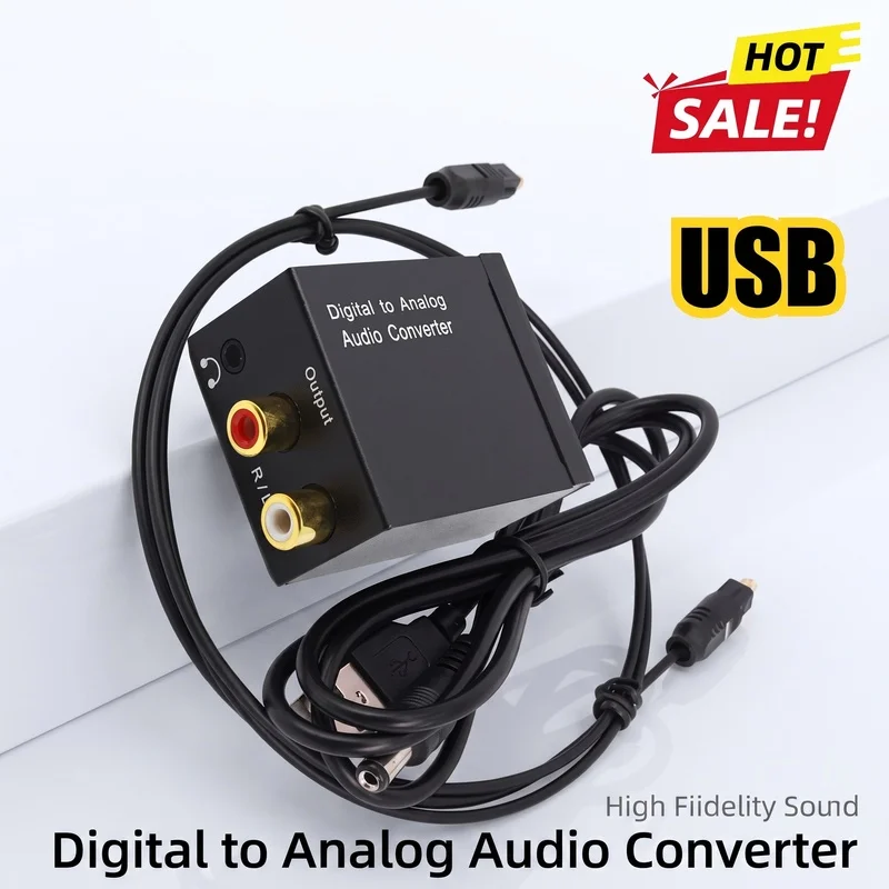 Coaxial Optical Fiber Digital To Analog Audio Converter Digital In to Analog Out For RCA SPDIF Digital Audio Decoder Amplifier