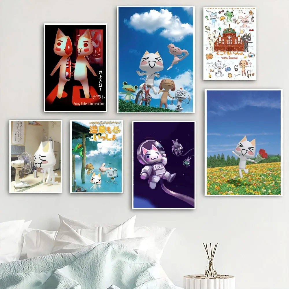 Inoue toro Cute Cat Poster Home Room Decor Livingroom Bedroom Aesthetic Art Wall Painting Stickers