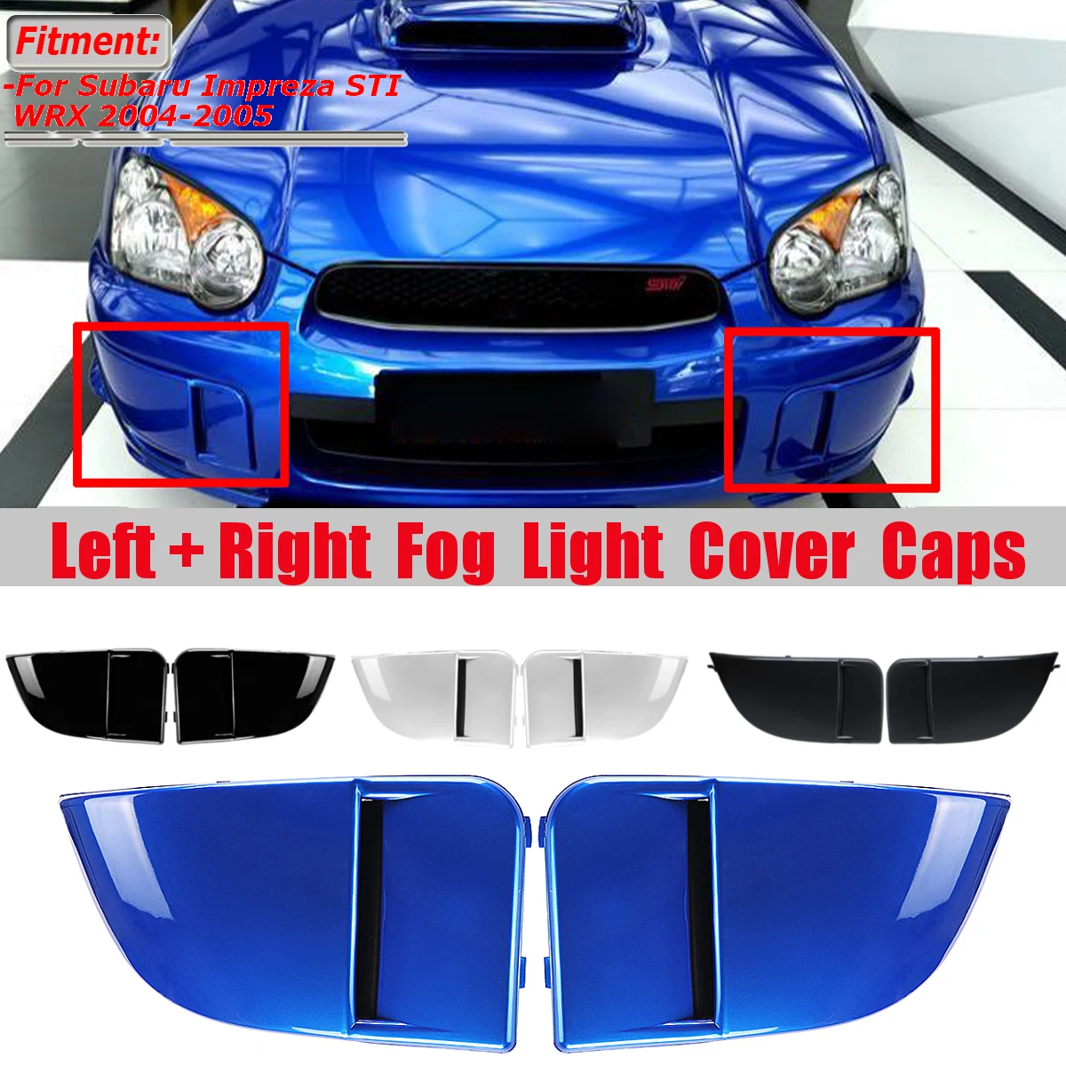 1 Pair Car Front Fog Light Lamp Covers Bumper Cover Cap Trim Protection For Subaru Impreza STI WRX 2004-2005 Car Lamp Mask Cover