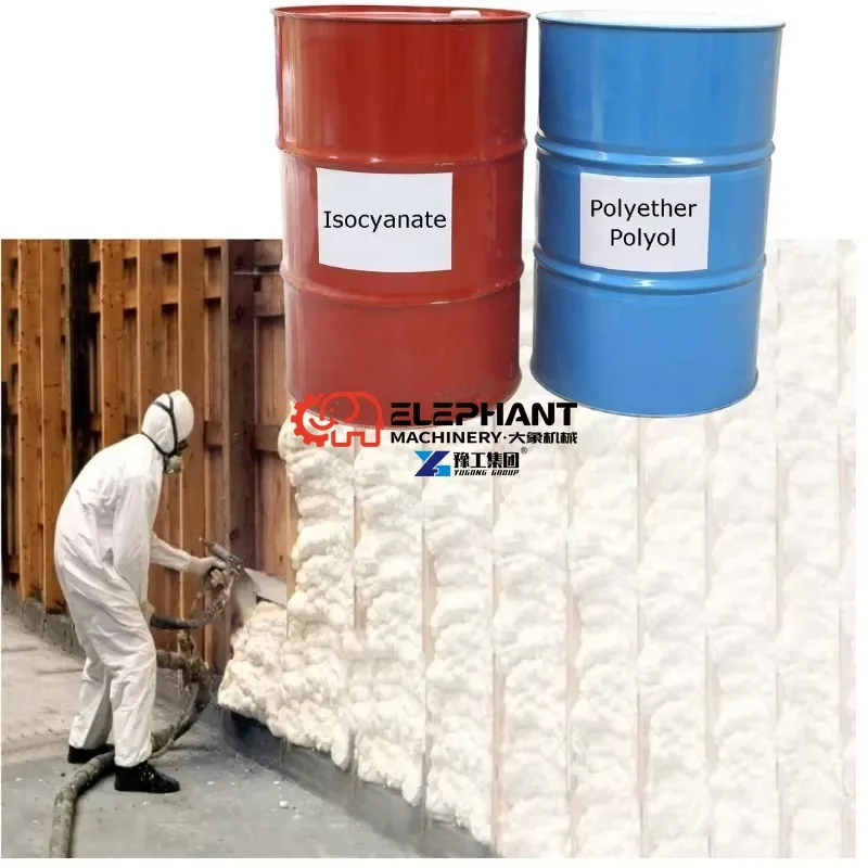 Elastic Expanded PU Foam Raw Material Two-component Polyurethane Spray Liquid for Thermal Insulation and Filling Construction
