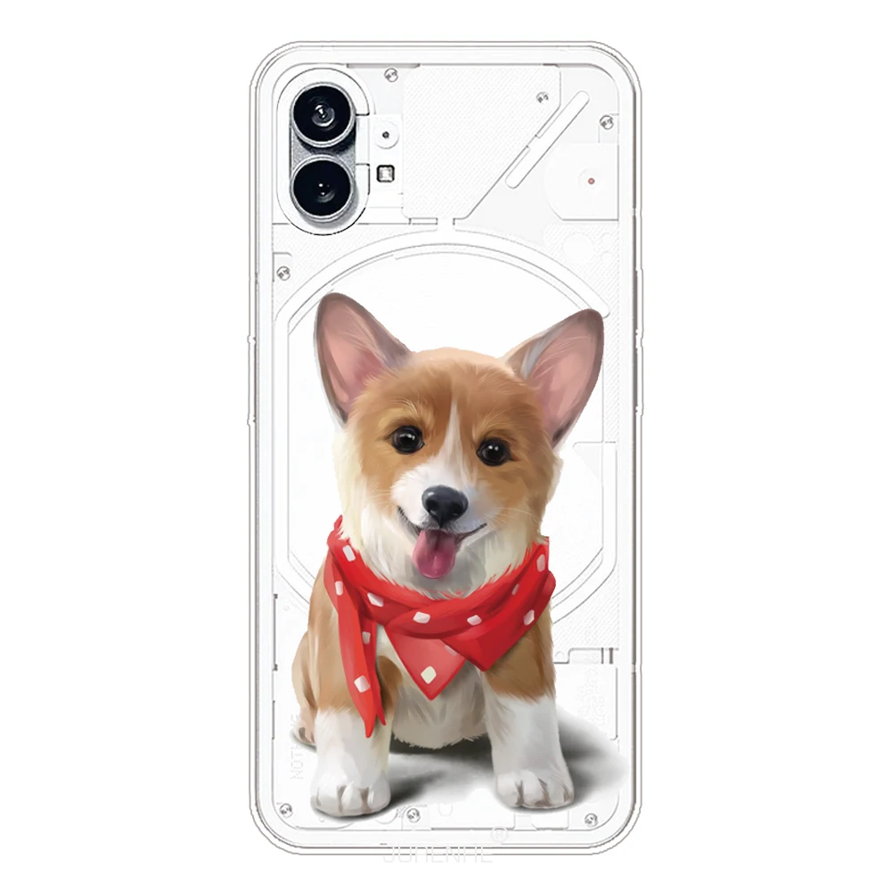 Animal Flower Soft Case For Nothing Phone 1 phone1 One 6.55 Dog Cat Transparent Silicone Protective Back Cover Coque Funda