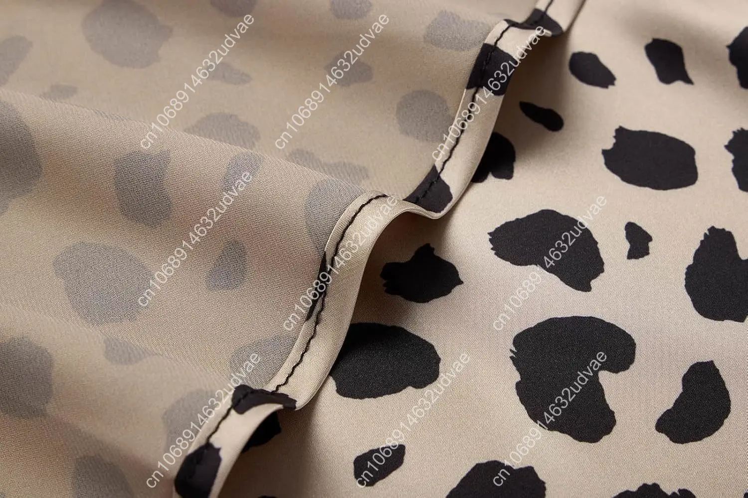 تنورة نسائية بطبعة الفهد ميدي طويلة الطول من الساتان الحريري بخصر عالٍ تنانير مرنة #4