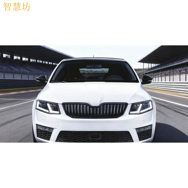 

Suitable for 15-17 Skoda Octavia Headlight Assembly Modified Double L Shape LED Lens Headlight Assembly Cross-Border