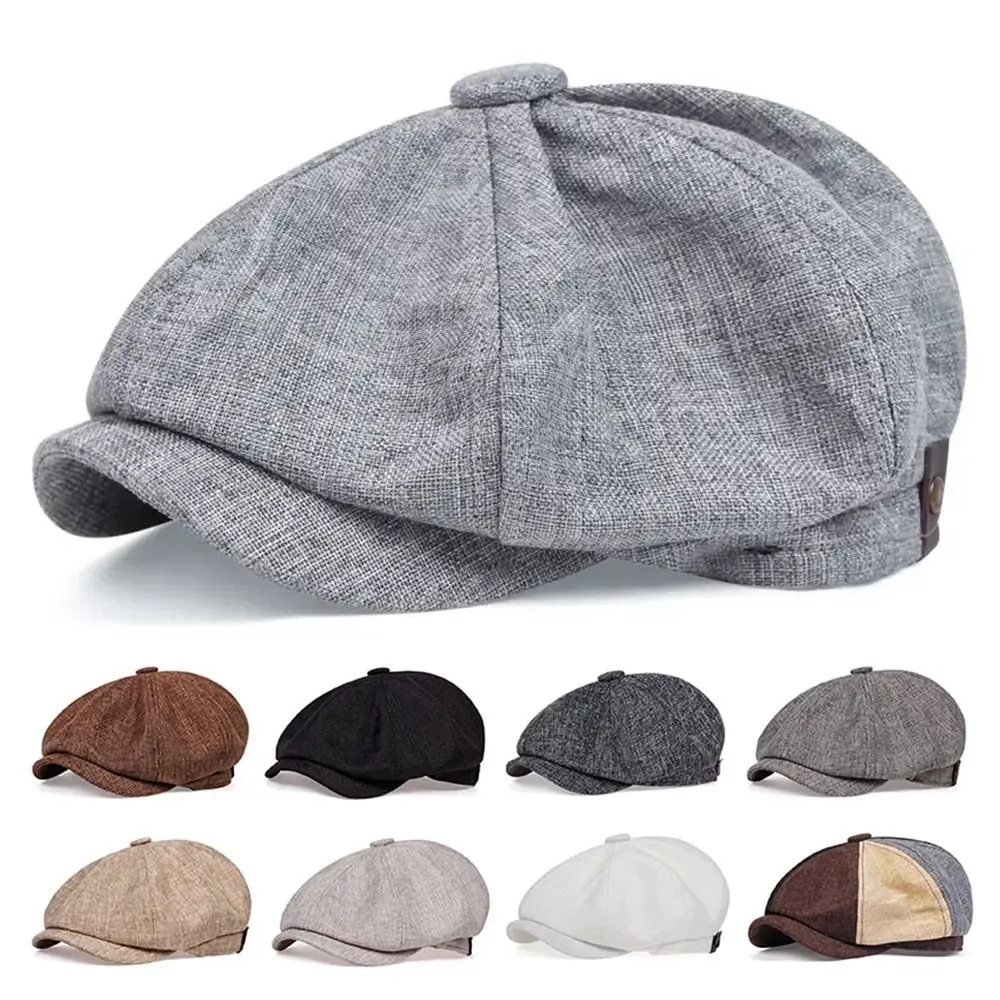

Осенне-зимняя повседневная мужская шляпа газетчика, теплая восьмиугольная кепка в стиле ретро, классические уличные кепки унисекс