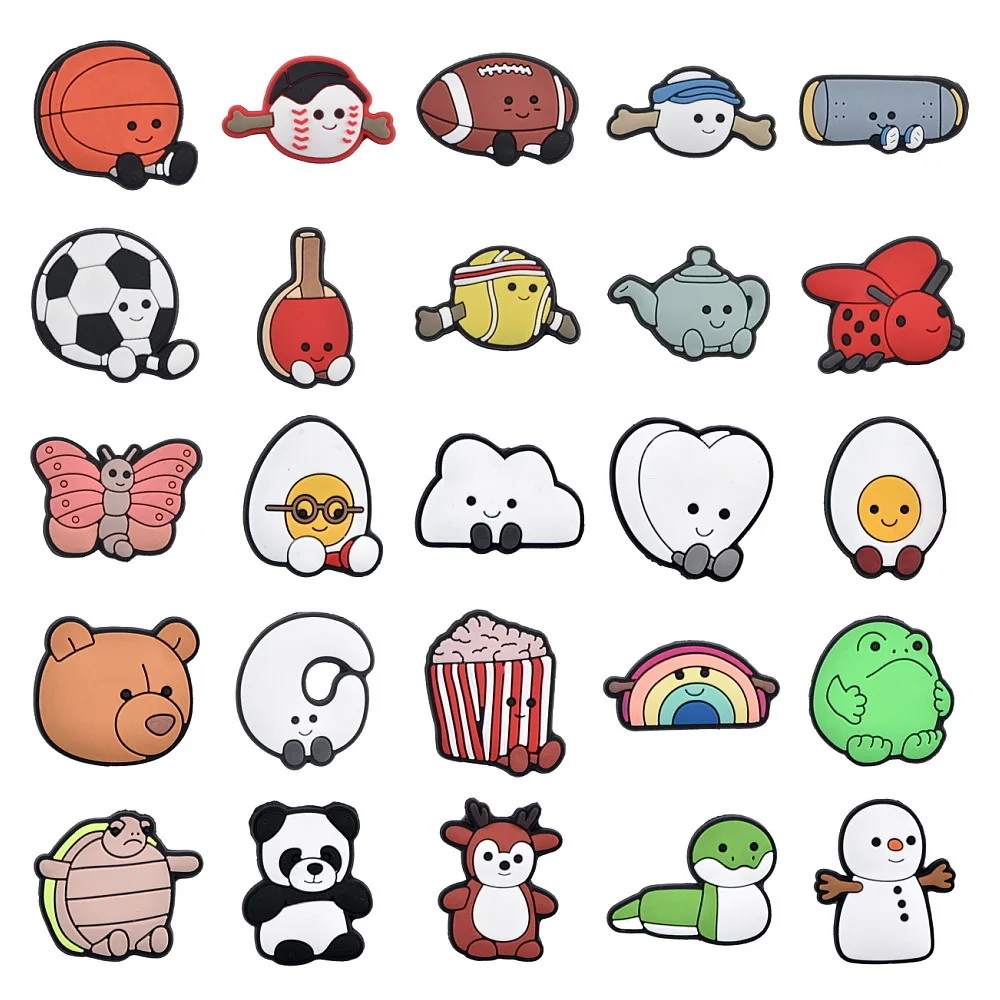 Cartoon Sports  Shoe Charms For Kids Women Men Animal Frog Bee Clog Shoes Pins For Decoration Shoe Accessories Party Favor