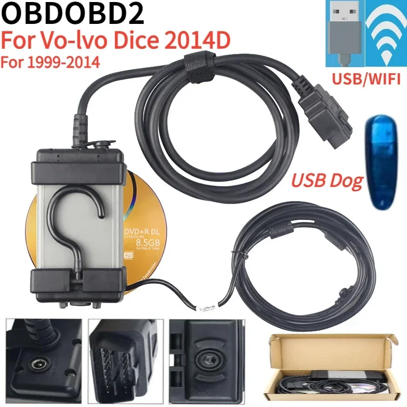 NEW WIFI/USB For Vo-lvo 2014D Car OBD2 All System Code Reader Active Test ECU Coding J2534 Programming 2004-2014 Diagnostic Tool