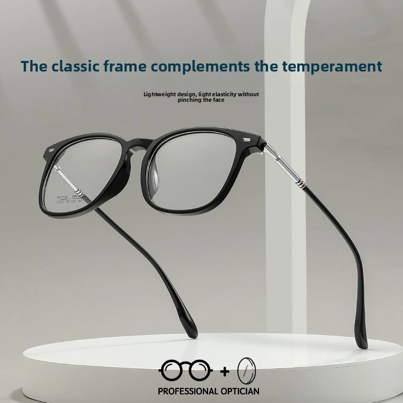 

Black Silver Prescription Glasses Frame for Women Round Square Face Slimming Design Lightweight Versatile Eyewear Ready Lenses