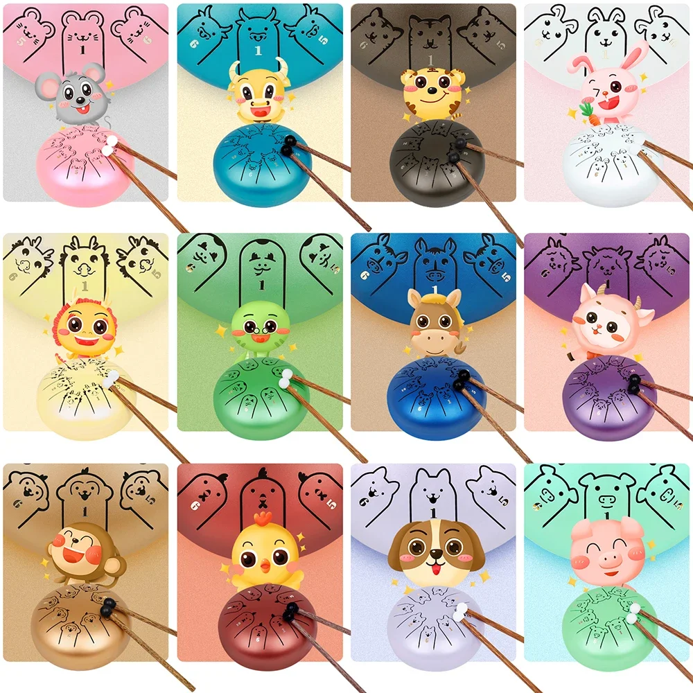 SLADE 5.5 بوصة الصلب اللسان طبل 8 لهجة Handpan طبل قرع أداة اليوغا التأمل علامات زودياك هدية عيد ميلاد