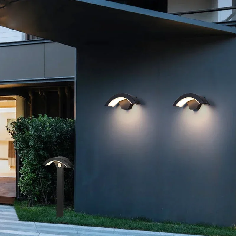 Moden Waterproof LED Porch Sconce Wall Lights Outdoor IP65 Sensor Lamp Landscape Spotlight Balcony Corridor Garden