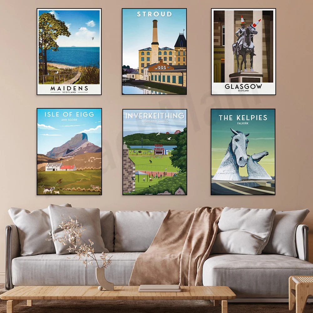 Findochty, Harbour, Strathalvann, Humber Bridge, Cotswold Canal, Isle of Eigg, Forth Rail Bridge, Helensburgh travel poster