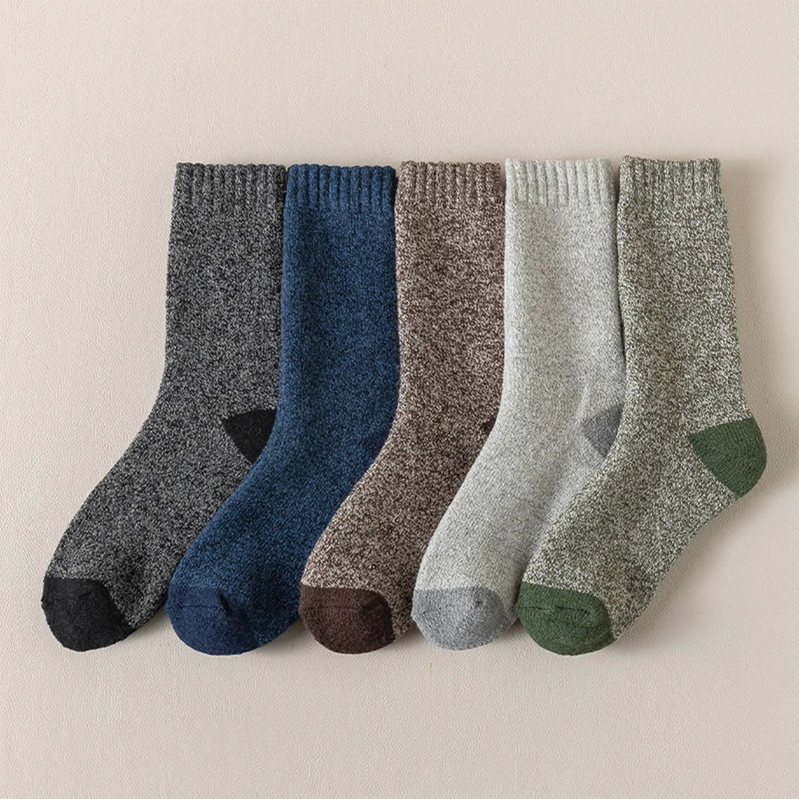 5 Pairs Autumn and Winter Warm Thickening Towel Socks for Man Thermal Slipper Socks Male Floor Socks for Indoor and Outdoor