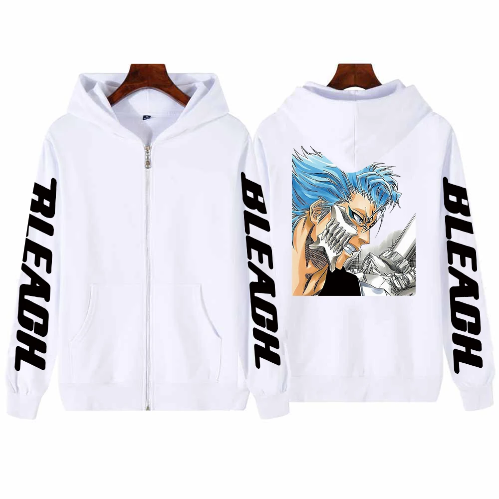 ジャケット・アウター 00s japanese label bleach jacket Bleach Grimmjow Jaegerjaquez Anime Zipper Hoodies Harajuku Cartoon