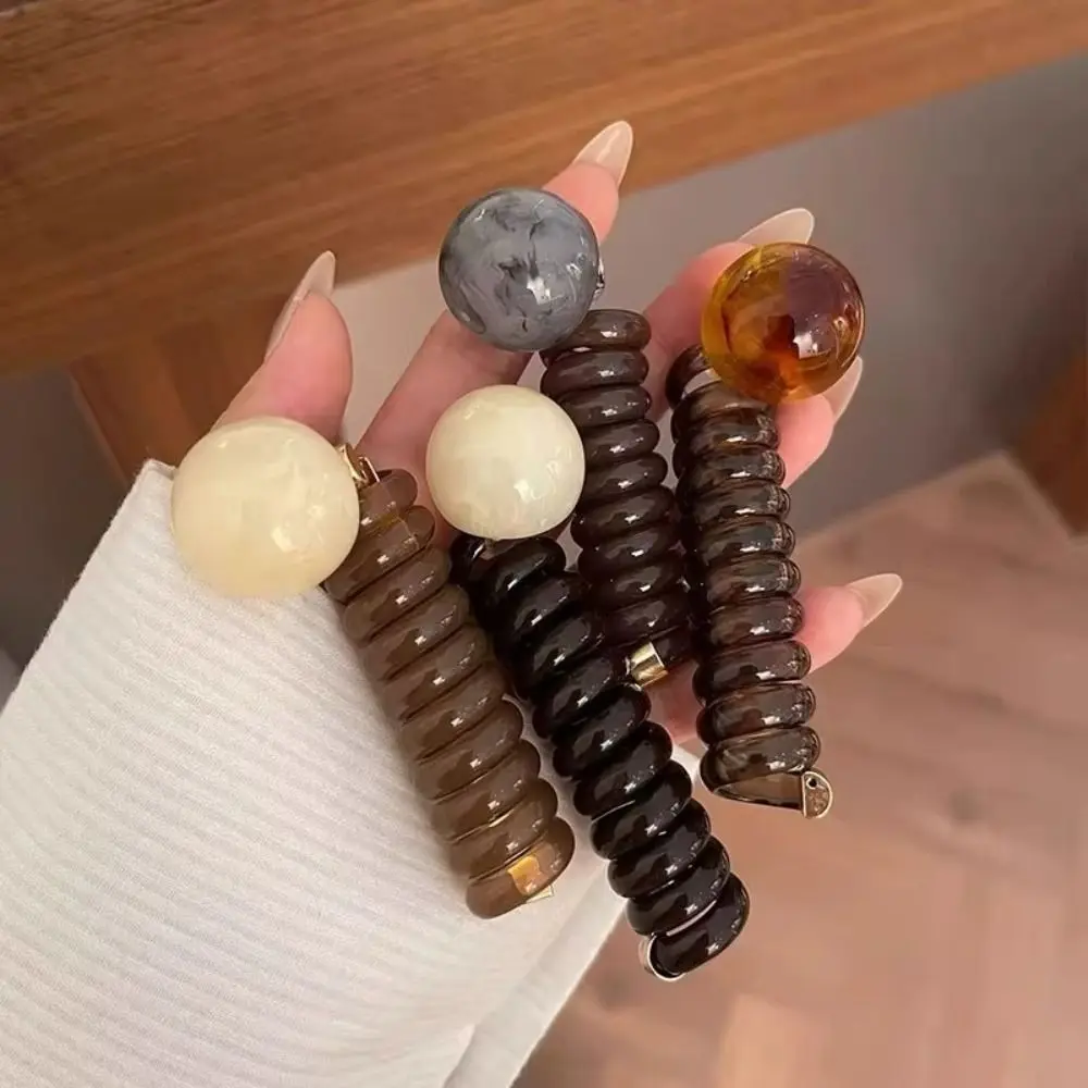 

Vintage Ball Heart Elastic Headband Straight High Elasticity Ponytial Holder Hair Tie Exquisite Simple Hair Rope For Women Girls