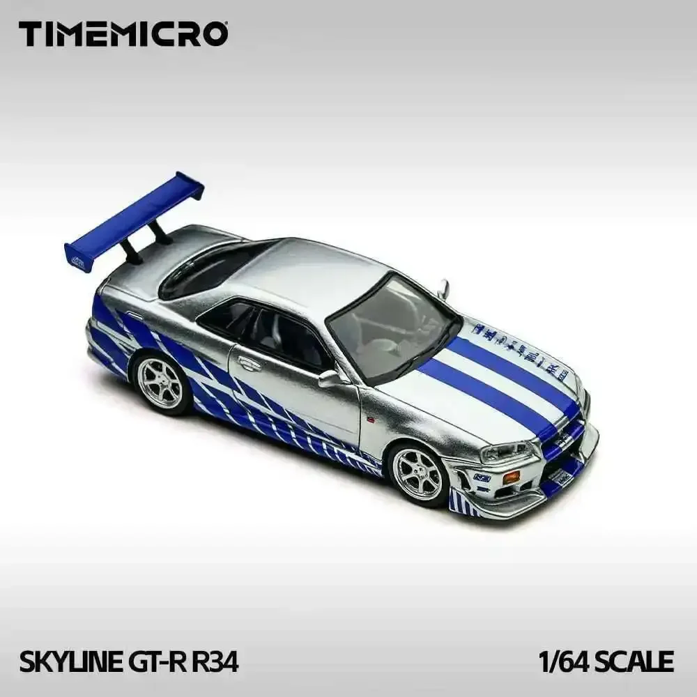 Time Micro 1:64 Skyline GTR R34 F&F Diecast Diorama Car Model Collection Toy TM